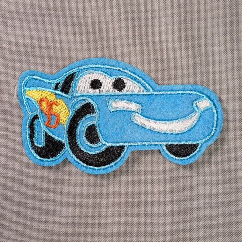 Lightning McQueen Cars Iron On Patch | Blue Racing Patch